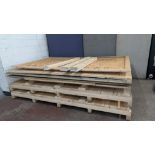 2 Large Wooden Packing Crates, in Flat Pack Form. Includes Fixings for use with same. Each Base meas