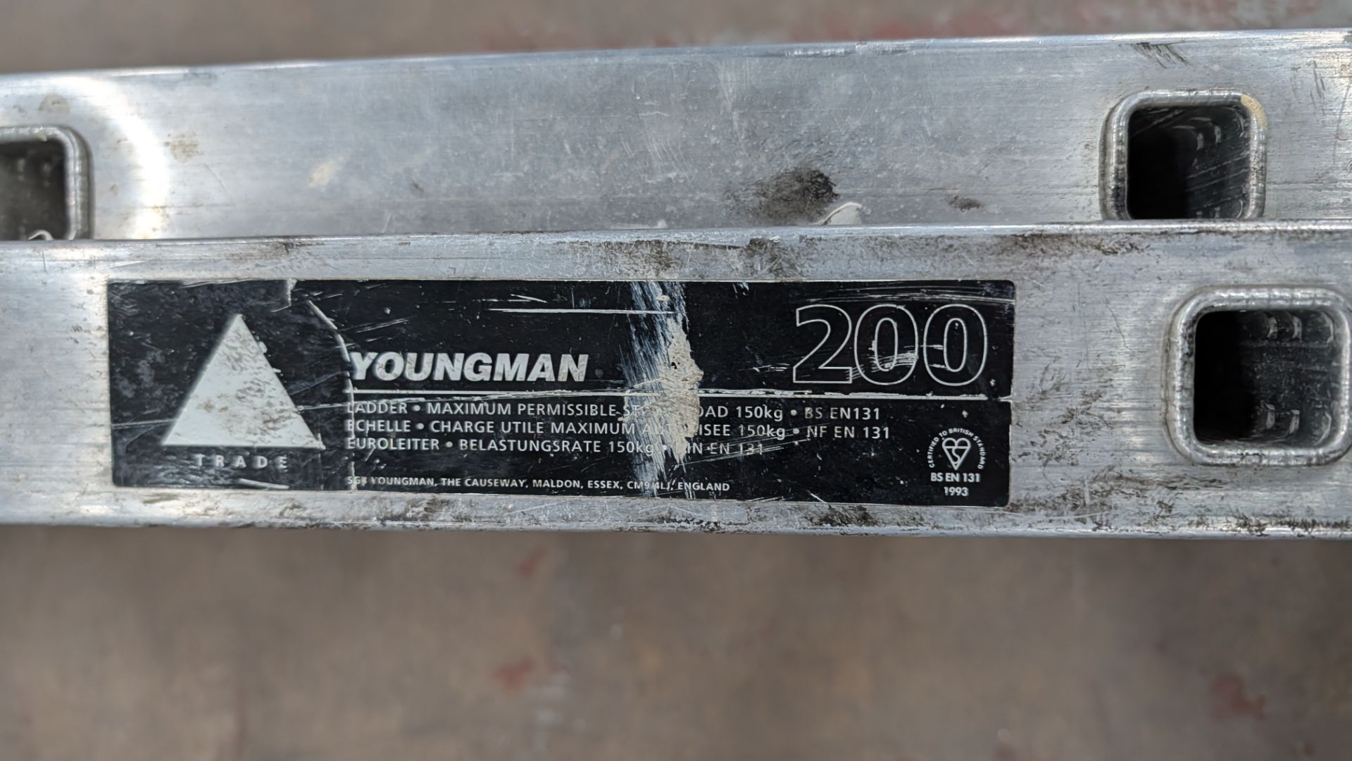 1 x Youngman 200 Double Rung Ladder, each section measuring approximately 3.07m long - Image 12 of 18