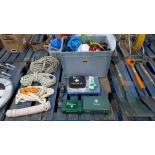 Contents of a Pallet of Safety Rope and other Safety Equipment, First Aid Boxes and more