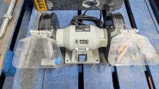 MAC Allister Bench Mountable Twin Grinding Wheels. Model: MBGP15OB