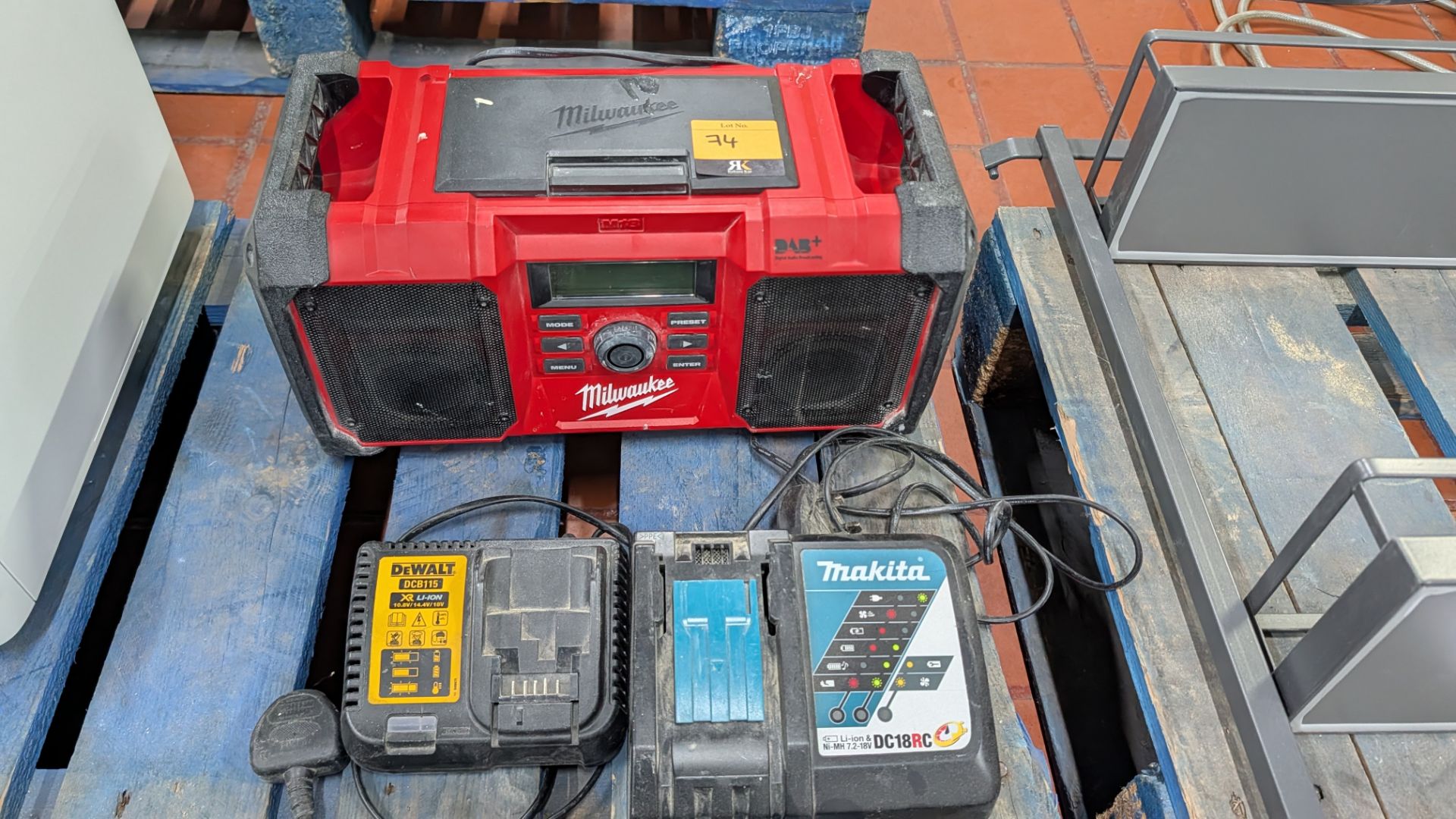 Mixed Lot comprising Makita and Dewalt Battery Chargers plus Milwaukee Stereo. - Image 12 of 15