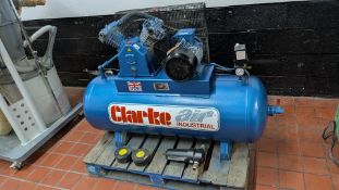 2021 Clarke Air Industrial Compressor System. Model: XEV26/200. Including Filter items as pictured.