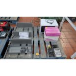 The contents of a Pallet of Miscellaneous Items including Shelving System, Office Supplies and Micro