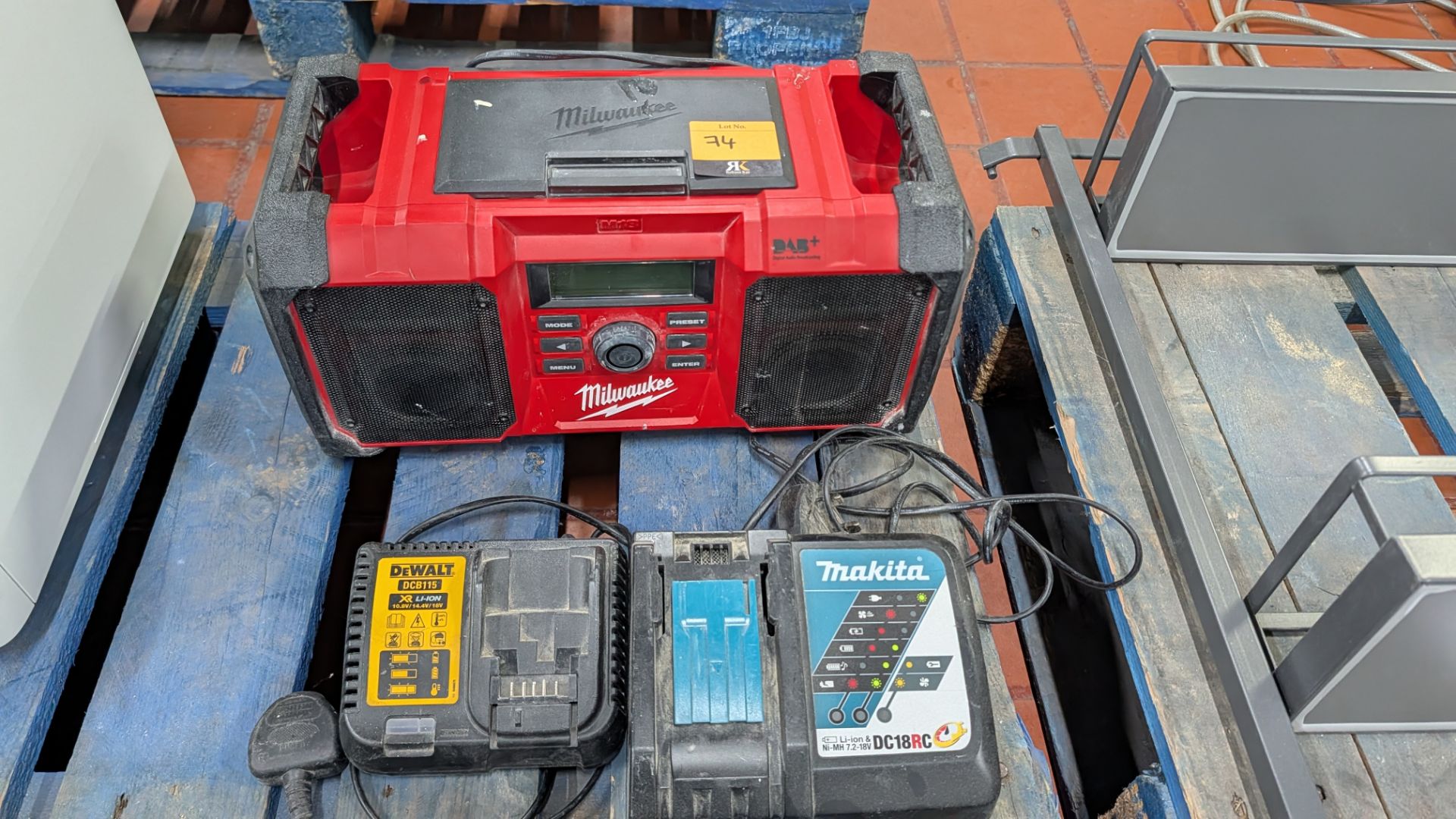 Mixed Lot comprising Makita and Dewalt Battery Chargers plus Milwaukee Stereo. - Image 11 of 15