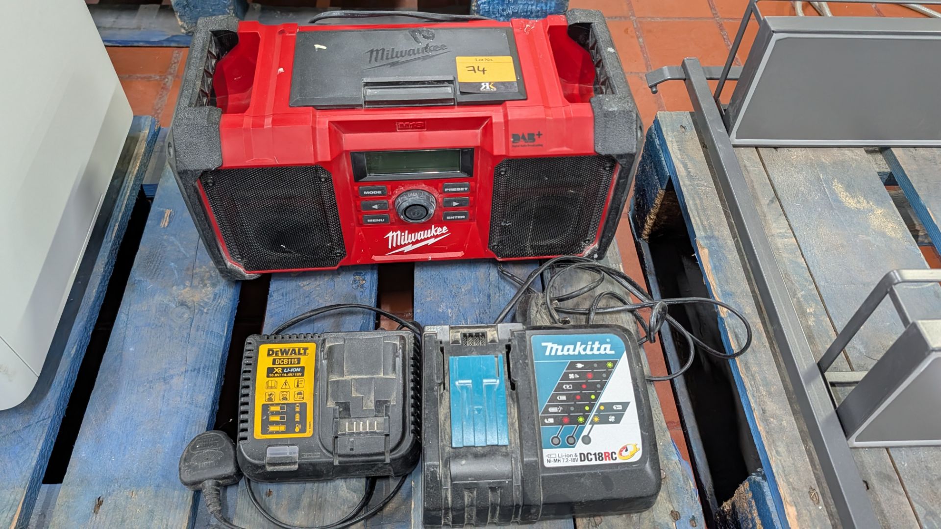 Mixed Lot comprising Makita and Dewalt Battery Chargers plus Milwaukee Stereo. - Image 14 of 15