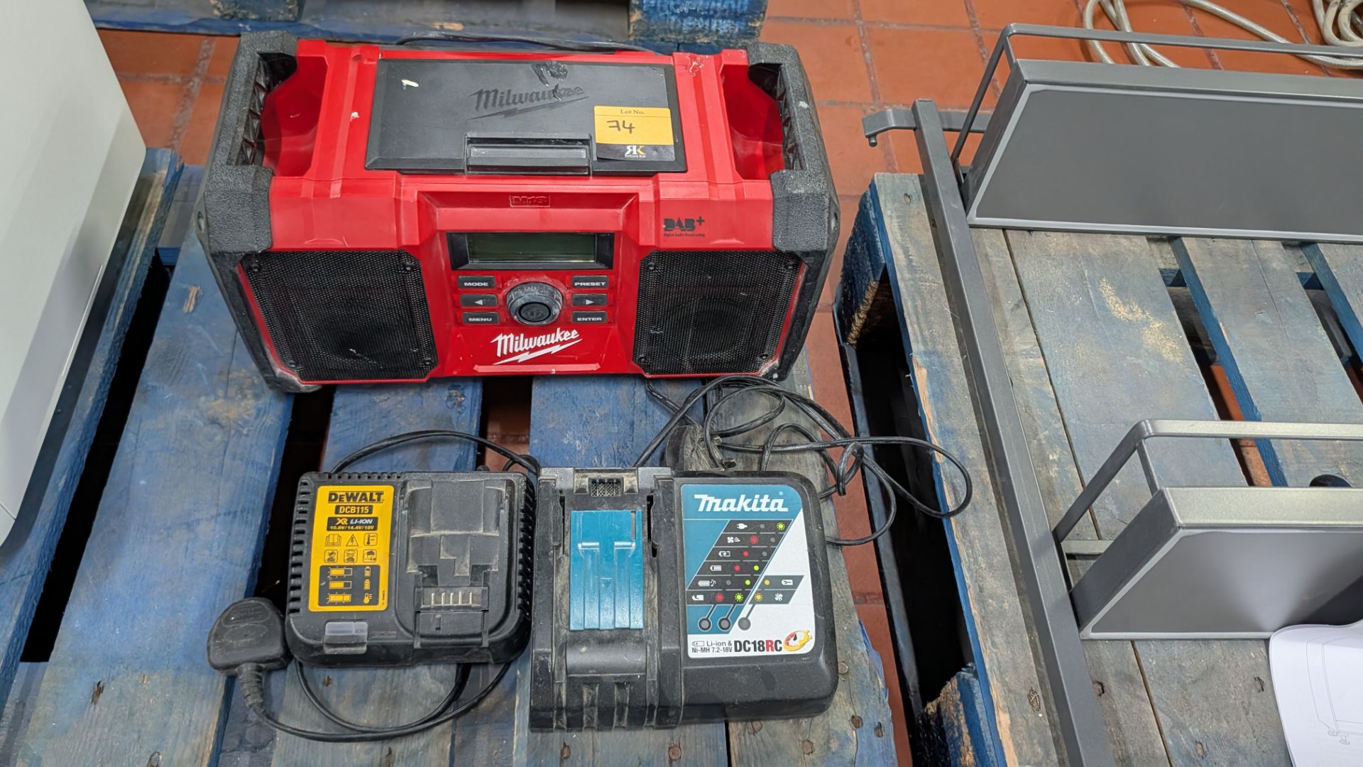 Mixed Lot comprising Makita and Dewalt Battery Chargers plus Milwaukee Stereo. - Image 2 of 15