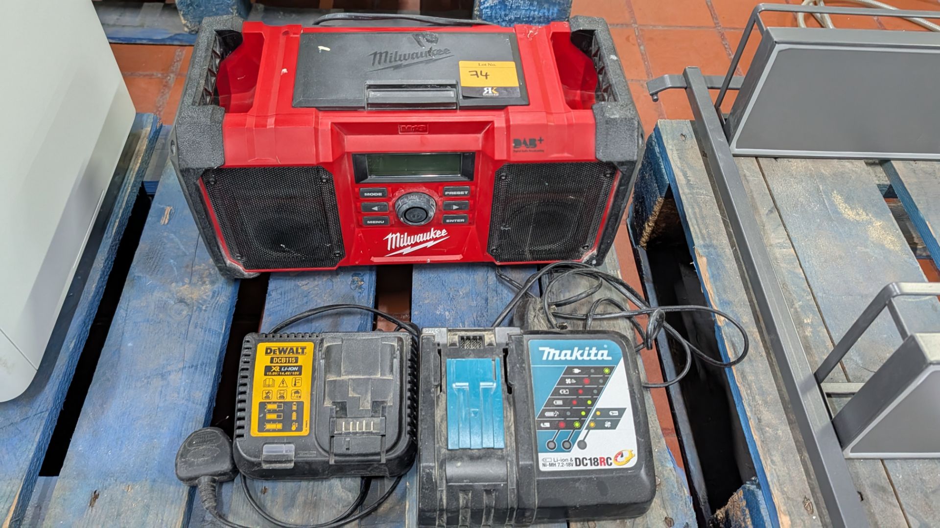 Mixed Lot comprising Makita and Dewalt Battery Chargers plus Milwaukee Stereo. - Image 13 of 15