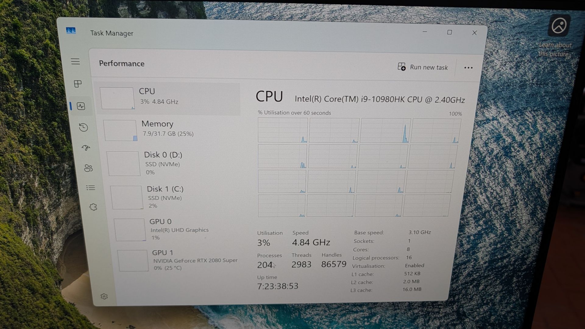 Alienware P45E Laptop plus Monitor with intel i-9 CPU, 32GB Ram, RTX2080, 2 x 500GB SSD's - Image 16 of 21