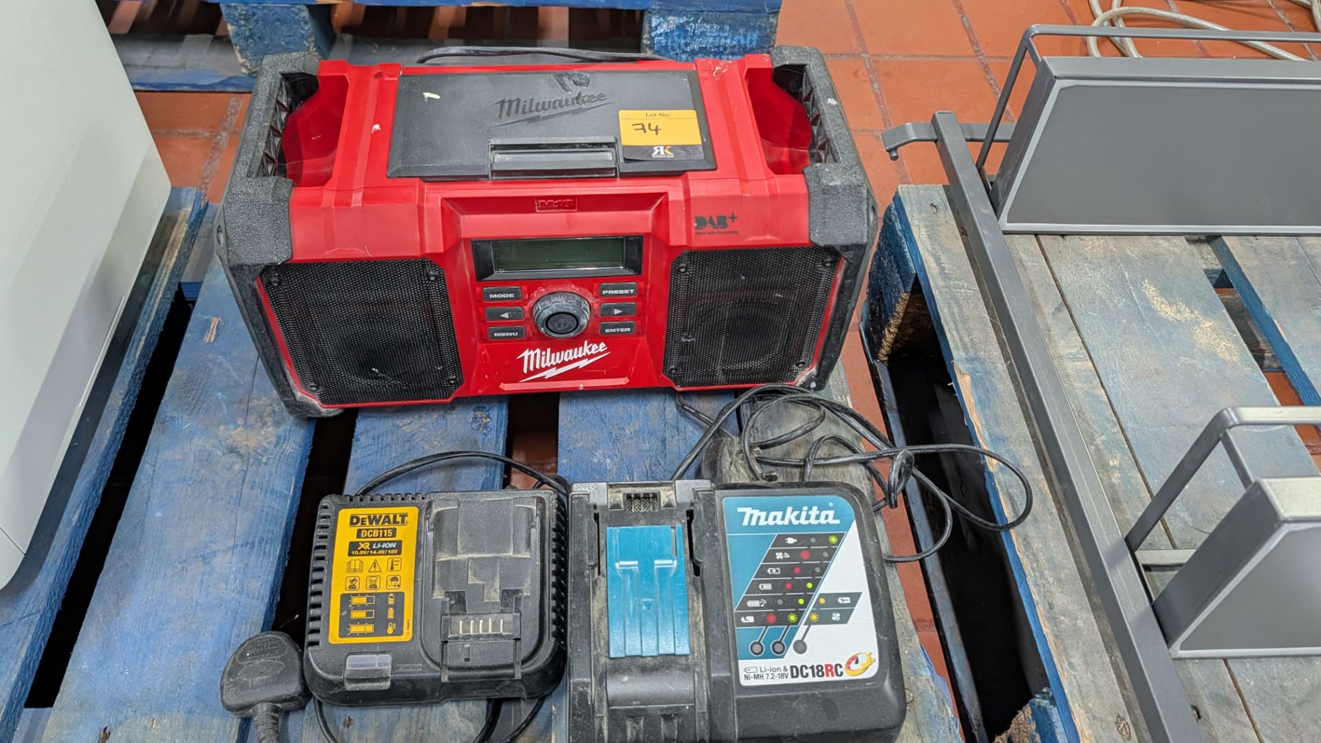 Mixed Lot comprising Makita and Dewalt Battery Chargers plus Milwaukee Stereo. - Image 10 of 15