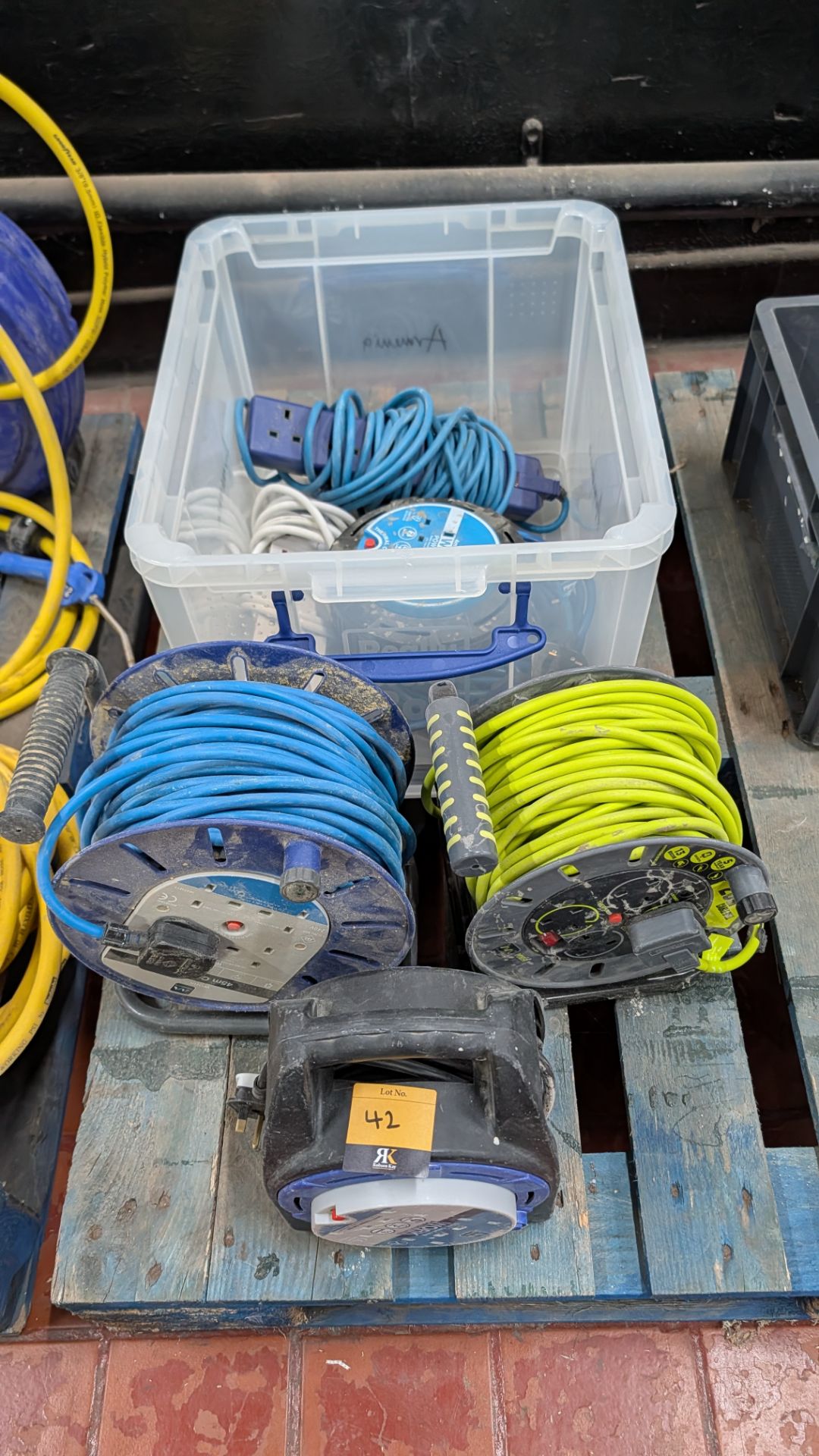 Quantity of Electrical Extension Cables. Comprising the contents of a crate plus three additional fr