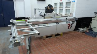 Robland Model: NZ3200 Sliding Table Panel Saw. Includes multiple digital measuring gauges and other