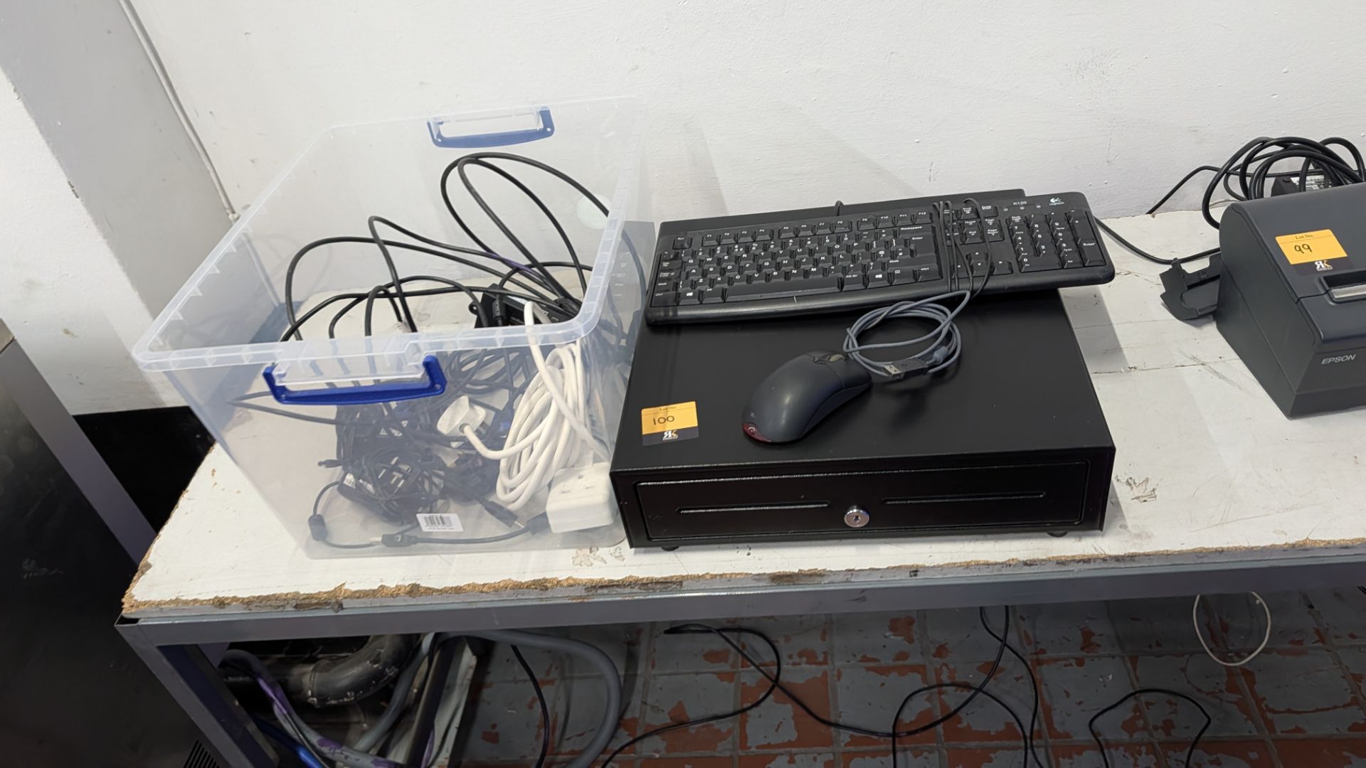 Mixed Lot comprising Cash Draw, Mouse, Keyboard, Power Packs and more.