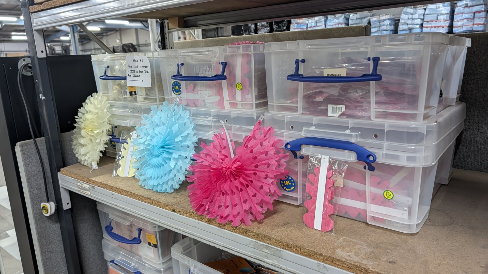 Contents of 6 Crates of Assorted Colour Paper Decorations - 1,000+ Items in total. NB Crates Exclude - Image 7 of 7