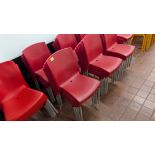 16 off Red Chairs with Silver/ Grey Metal Legs. Lots 36 and 37 comprise different quantities of the