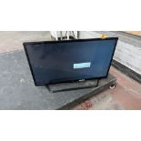 JVC 40" LCD TV on Tabletop Stand.