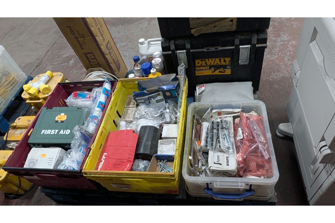 Contents of a Pallet of assorted items, including First Aid, Fixings, Spares, Cable, Toolboxes and m - Image 21 of 22