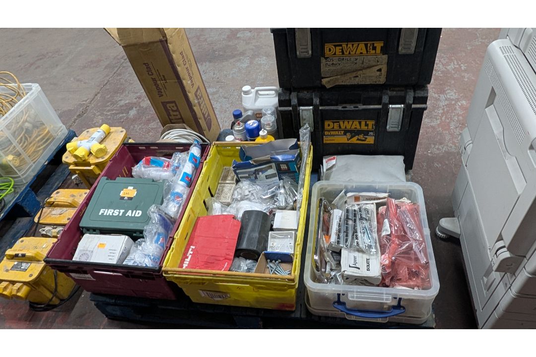 Contents of a Pallet of assorted items, including First Aid, Fixings, Spares, Cable, Toolboxes and m - Image 17 of 22