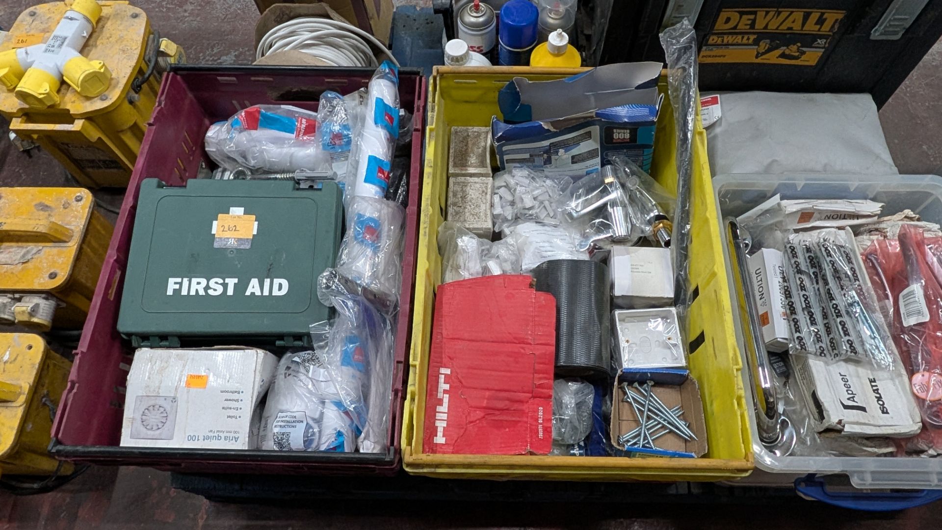 Contents of a Pallet of assorted items, including First Aid, Fixings, Spares, Cable, Toolboxes and m - Image 10 of 22