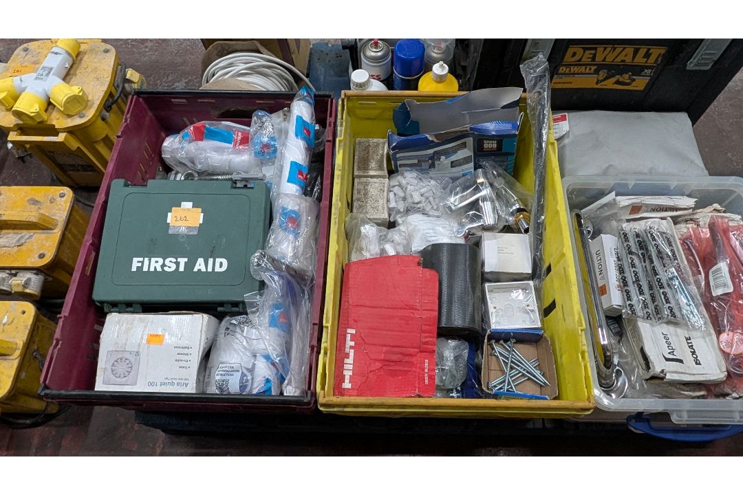 Contents of a Pallet of assorted items, including First Aid, Fixings, Spares, Cable, Toolboxes and m - Image 10 of 22