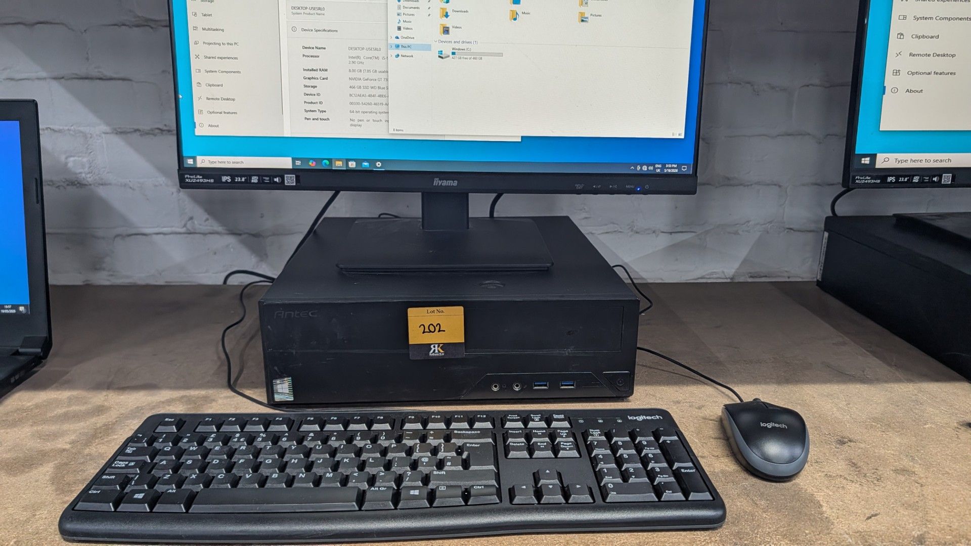 Desktop Computer with Intel Core i5-10400F CPU @ 2.9GHz, with 8GB Ram, 500 GB SSD, (NVME) Nvidia Gef - Image 4 of 11