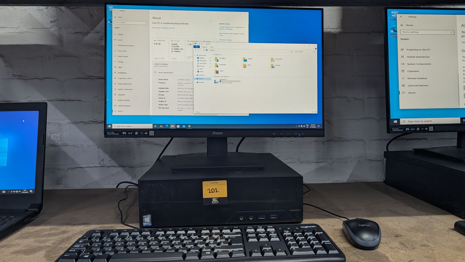 Desktop Computer with Intel Core i5-10400F CPU @ 2.9GHz, with 8GB Ram, 500 GB SSD, (NVME) Nvidia Gef - Image 3 of 11