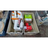 The contents of 2 Crates of Assorted Silicone Sealant and Fixings - Crates Excluded.