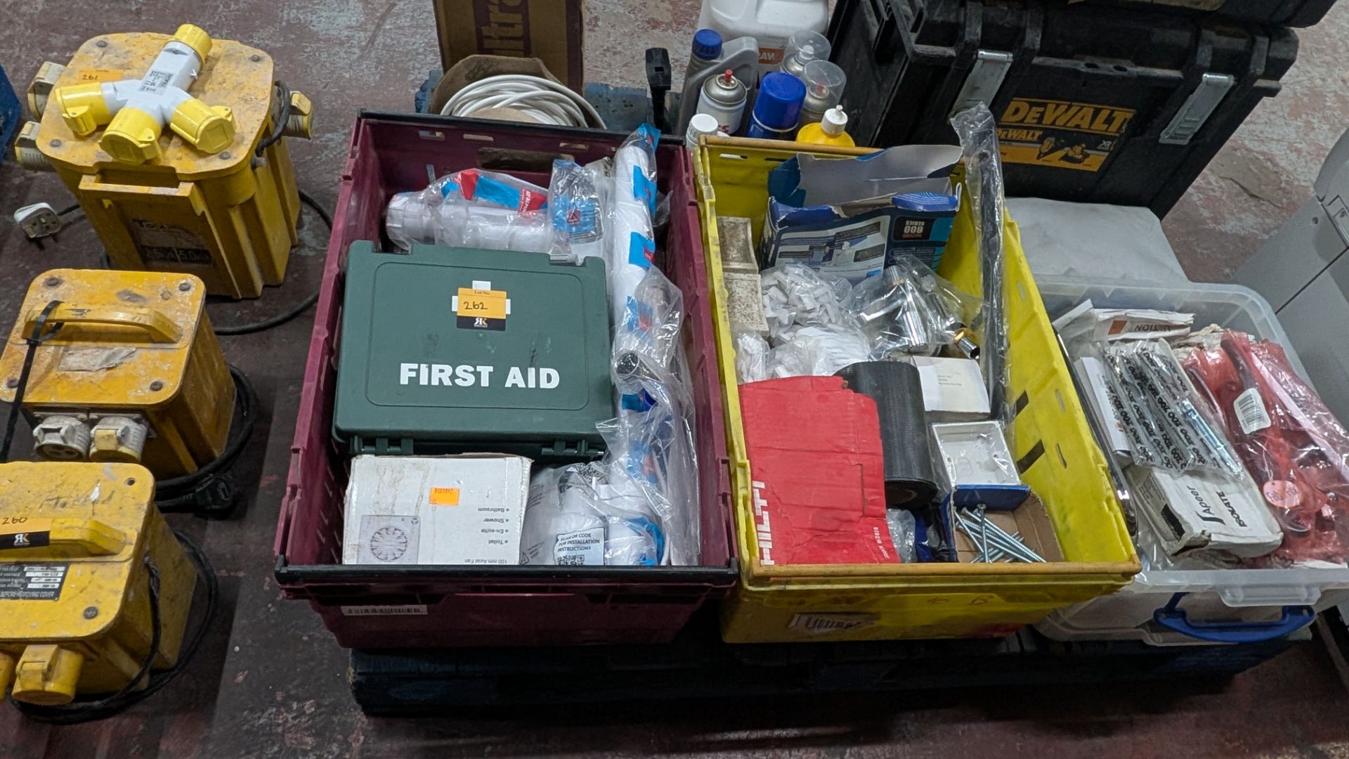 Contents of a Pallet of assorted items, including First Aid, Fixings, Spares, Cable, Toolboxes and m - Image 2 of 22