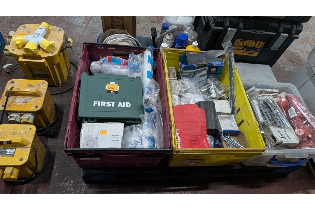 Contents of a Pallet of assorted items, including First Aid, Fixings, Spares, Cable, Toolboxes and m - Image 2 of 22