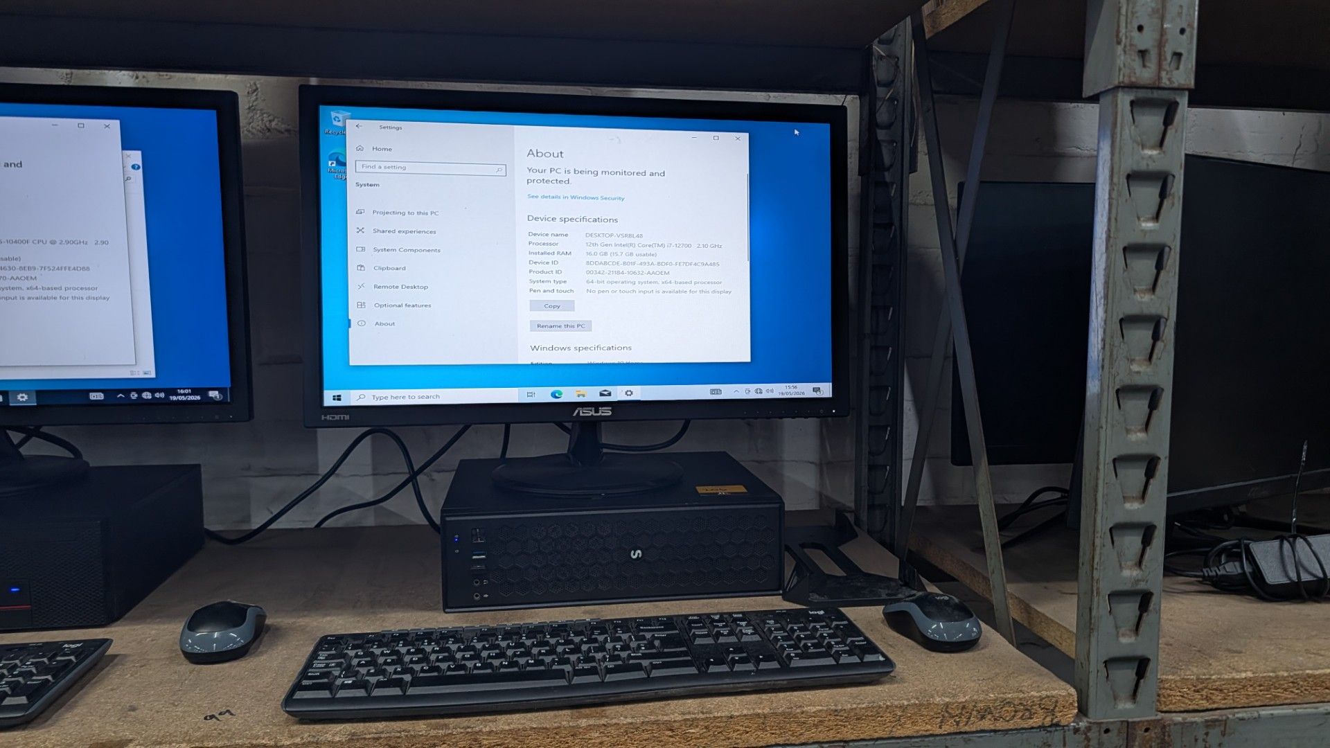 Desktop Computer with Intel Core i7-12700@4.5GHz with 16 GB Ram, 1TB SSD (NVME), including Asus 24"