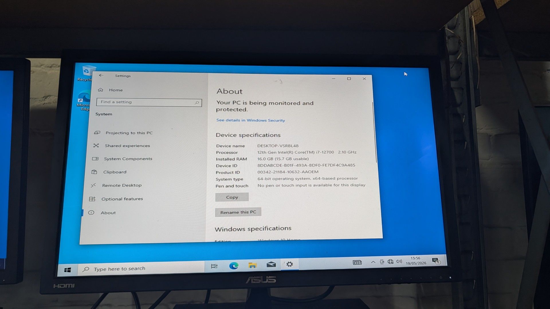 Desktop Computer with Intel Core i7-12700@4.5GHz with 16 GB Ram, 1TB SSD (NVME), including Asus 24" - Image 11 of 13