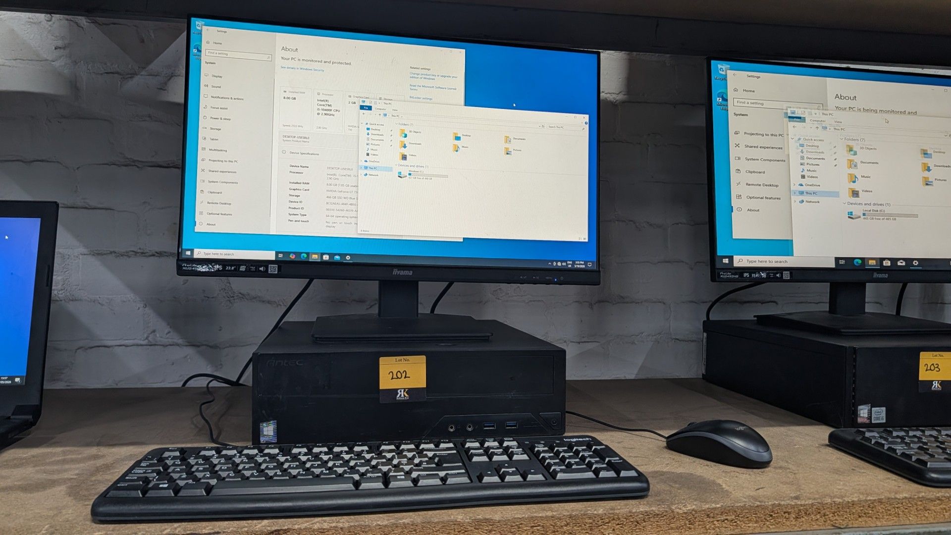 Desktop Computer with Intel Core i5-10400F CPU @ 2.9GHz, with 8GB Ram, 500 GB SSD, (NVME) Nvidia Gef