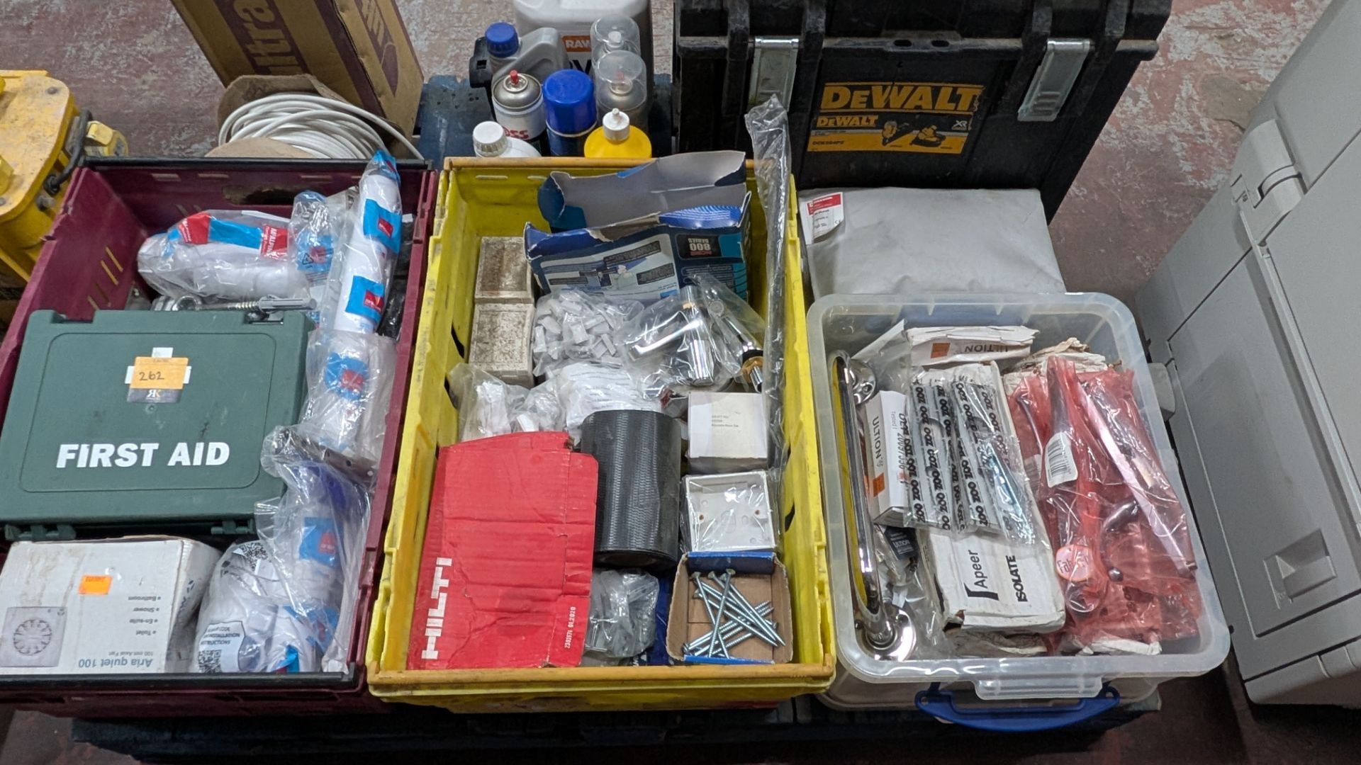 Contents of a Pallet of assorted items, including First Aid, Fixings, Spares, Cable, Toolboxes and m - Image 14 of 22