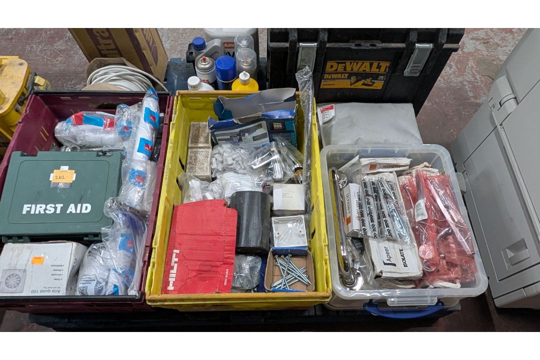 Contents of a Pallet of assorted items, including First Aid, Fixings, Spares, Cable, Toolboxes and m - Image 14 of 22