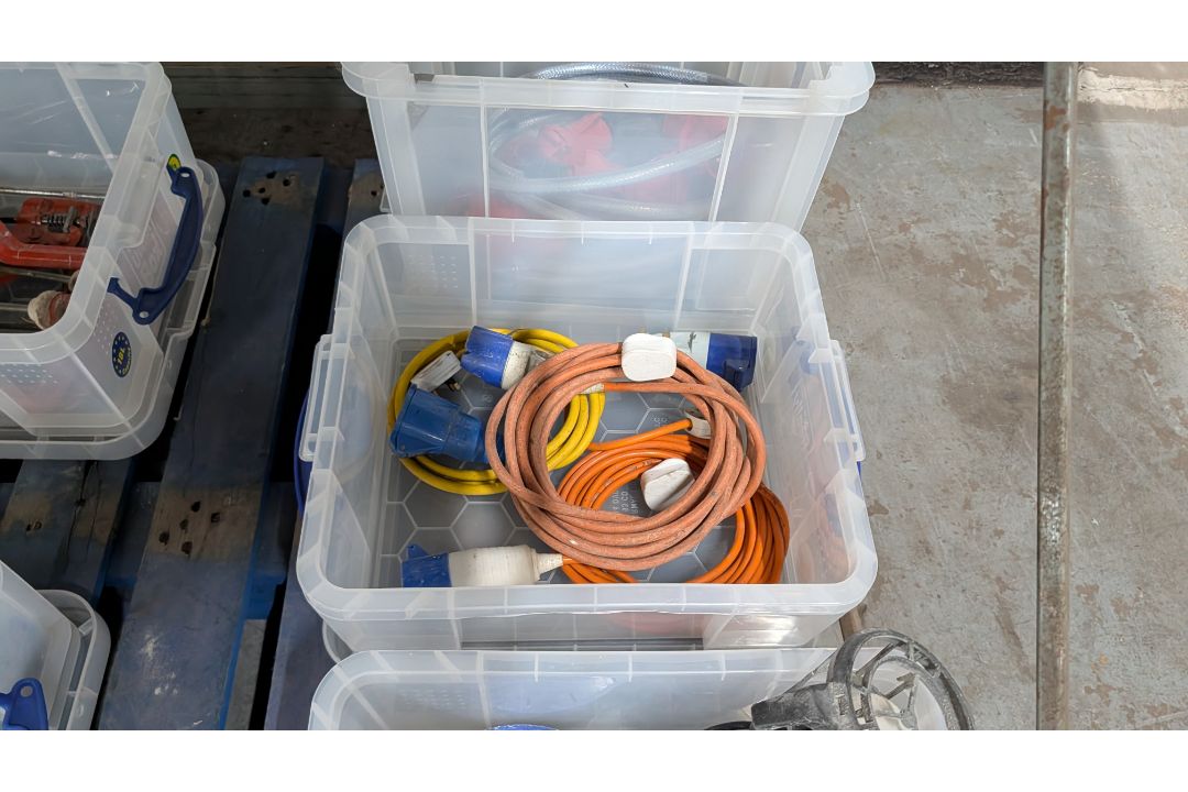 The contents of 3 Crates of Heavy- Duty Electrical Cable, Inspection Lamps and more. NB- Crates Excl - Image 6 of 13