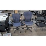 2 off Blue Mesh Operators Chairs