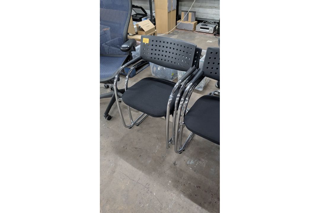 8 off Black Stackable Cantilever Chairs - Image 3 of 10