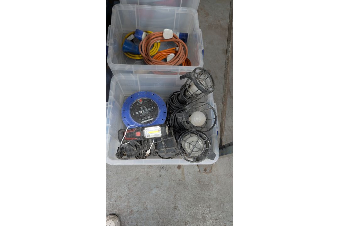 The contents of 3 Crates of Heavy- Duty Electrical Cable, Inspection Lamps and more. NB- Crates Excl - Image 4 of 13