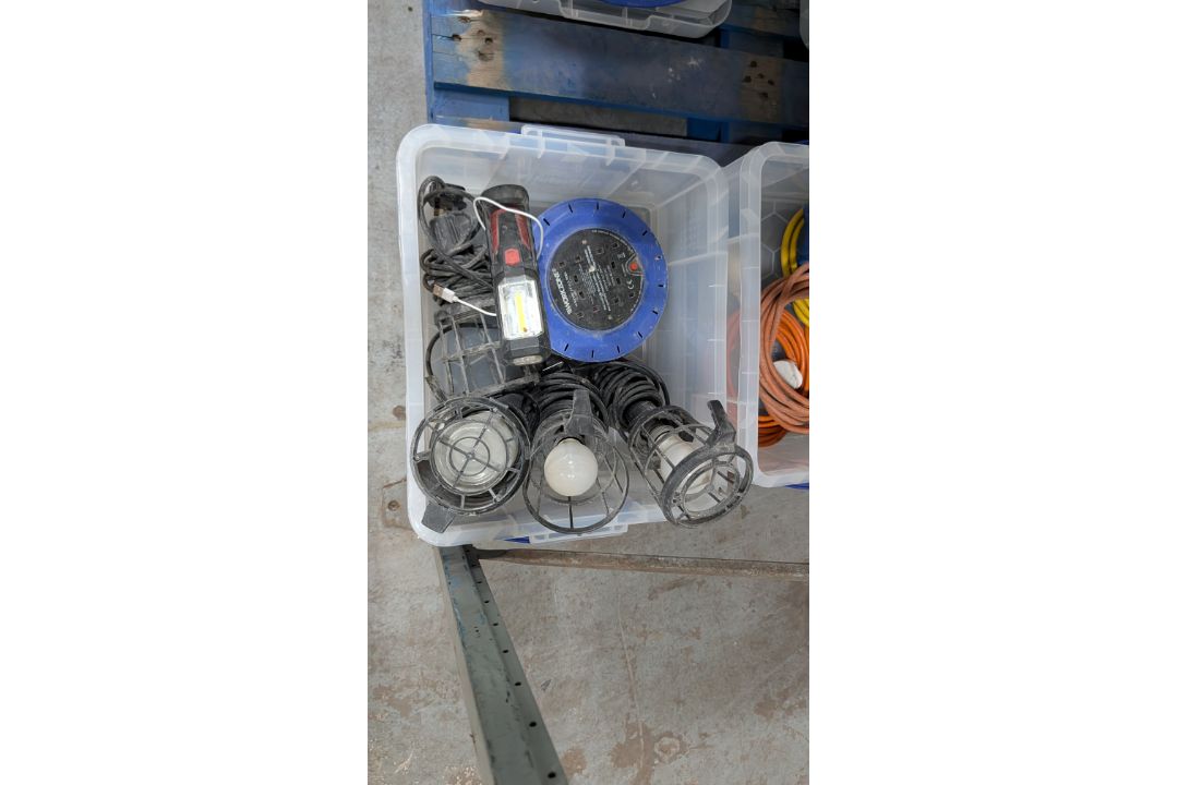 The contents of 3 Crates of Heavy- Duty Electrical Cable, Inspection Lamps and more. NB- Crates Excl - Image 5 of 13