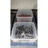 The contents of 2 Crates of assorted Clamps and Cramps. NB - Crates Excluded.