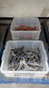 The contents of 2 Crates of assorted Clamps and Cramps. NB - Crates Excluded.