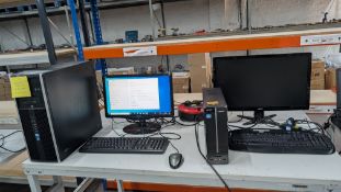 2 off Assorted Desktop Computers. This lot comprises 1 off HP Intel Core i5 2400 CPU @ 3.10 Ghz, 16G