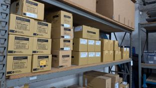 The contents of a Bay of Konica Minolta Waste Toner Containers, Boxes and Bottles.