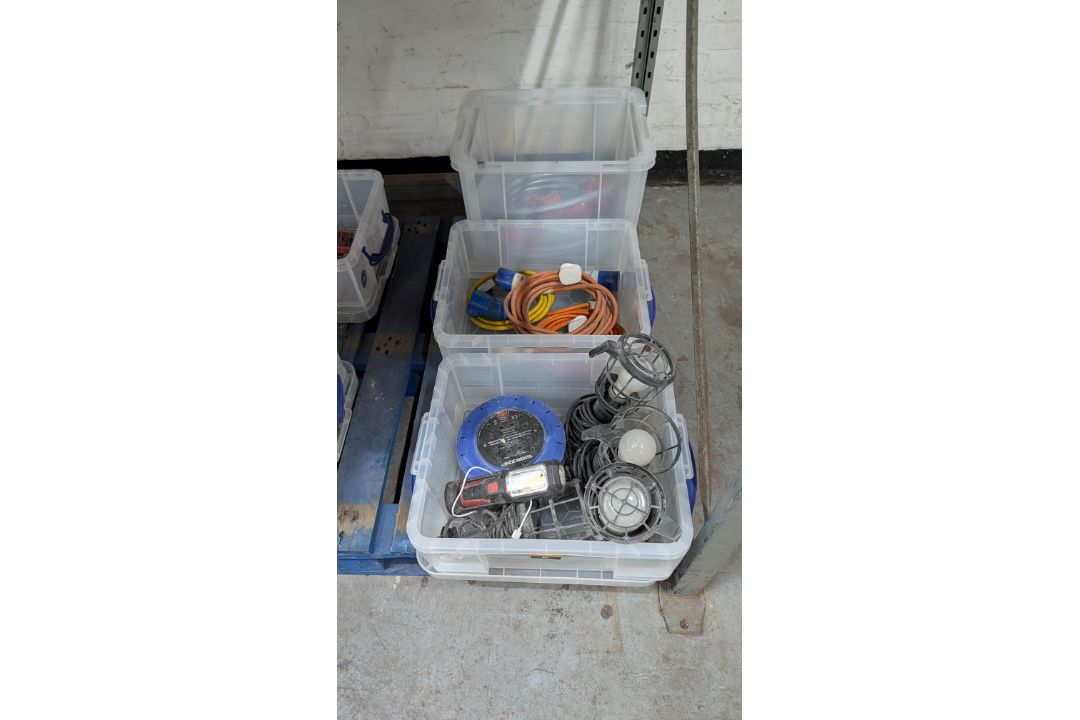 The contents of 3 Crates of Heavy- Duty Electrical Cable, Inspection Lamps and more. NB- Crates Excl - Image 9 of 13