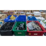 The contents of a Table of Assorted Computer Cable and similar - This lot comprises 6 Crates and the
