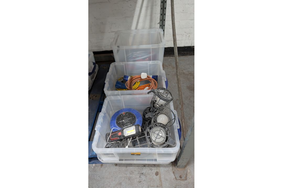 The contents of 3 Crates of Heavy- Duty Electrical Cable, Inspection Lamps and more. NB- Crates Excl - Image 11 of 13