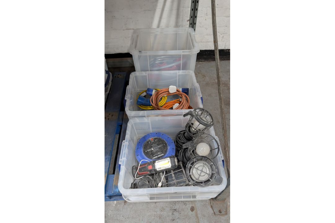 The contents of 3 Crates of Heavy- Duty Electrical Cable, Inspection Lamps and more. NB- Crates Excl - Image 2 of 13