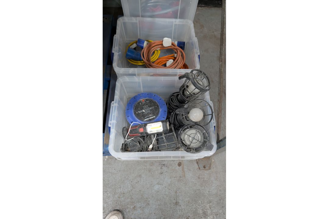 The contents of 3 Crates of Heavy- Duty Electrical Cable, Inspection Lamps and more. NB- Crates Excl - Image 3 of 13