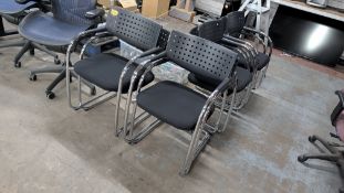 8 off Black Stackable Cantilever Chairs