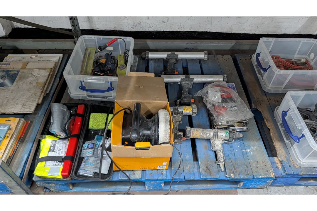 The contents of a Pallet of miscellaneous Tools and similar. Including Solder Irons, Cartridge Guns, - Image 13 of 15