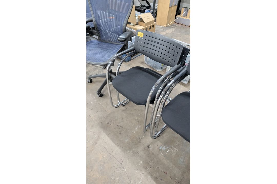 8 off Black Stackable Cantilever Chairs - Image 9 of 10